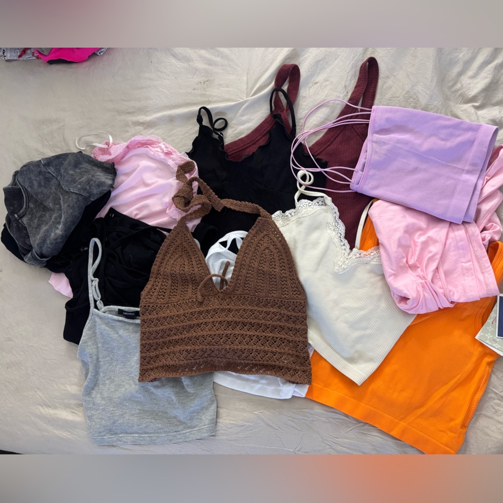 PacSun Assorted Tank Tops - Brown, Black, Pink, Orange, Gray